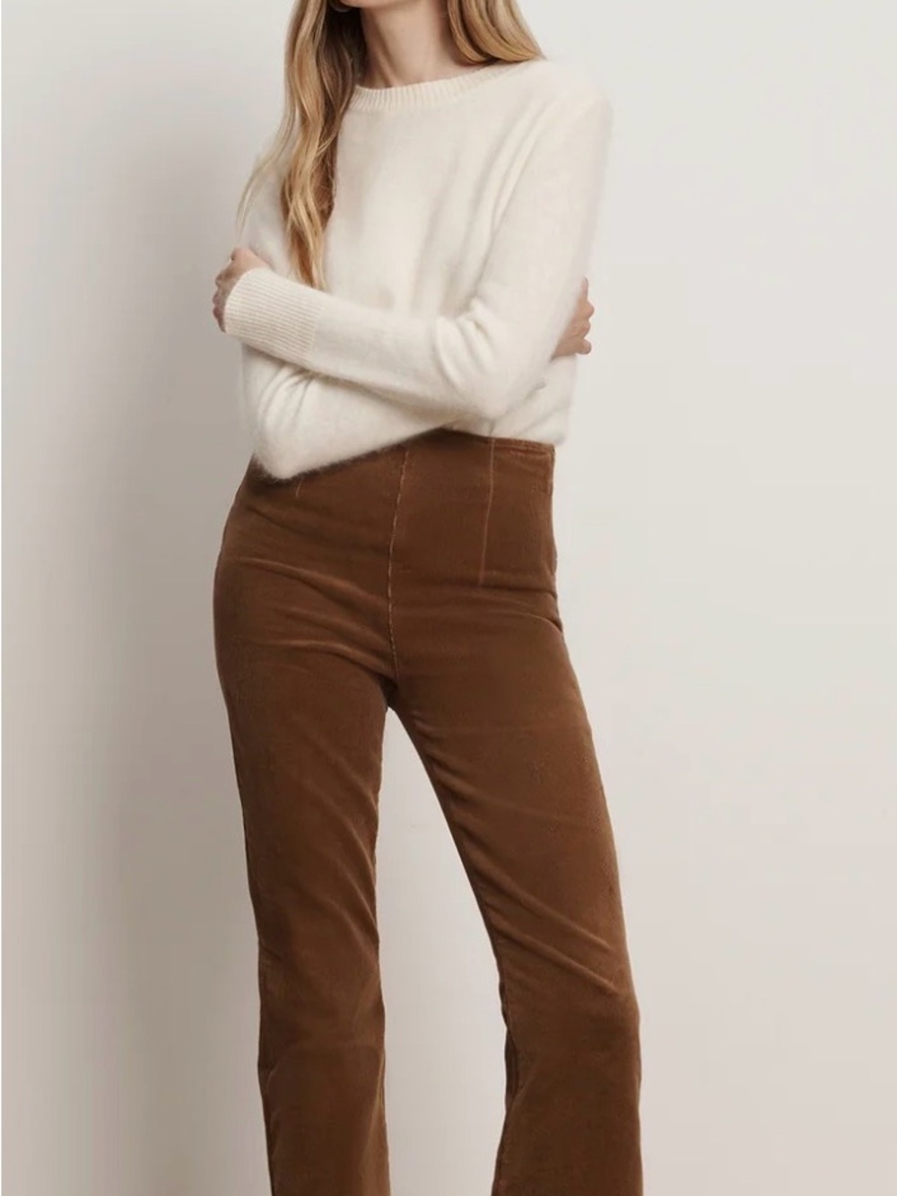 Veronica Beard Beverly off duty High-Rise Corduroy Pants in Brown
